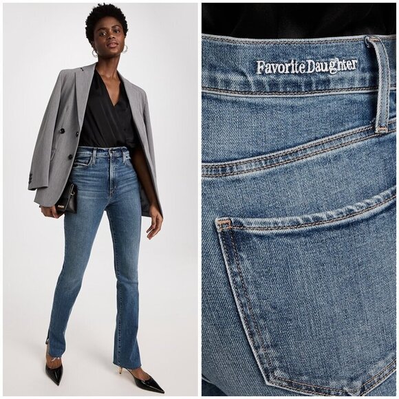 💕FAVORITE DAUGHTER💕 Valentina Super High Rise Tower Jean Medium Indigo 29 NWT - Picture 1 of 16